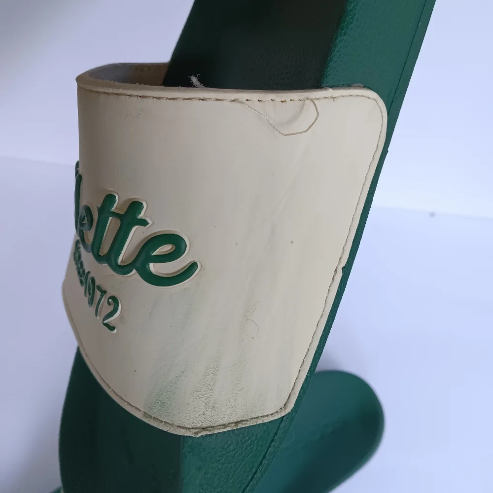 Adidas Adilette Mens Green & White Cloudfoam Shower Soccer Slides Size 11